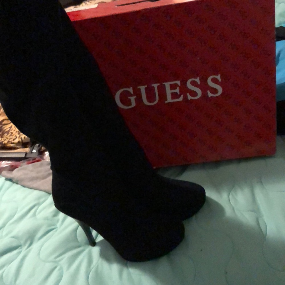 Black knee high boots GUESS